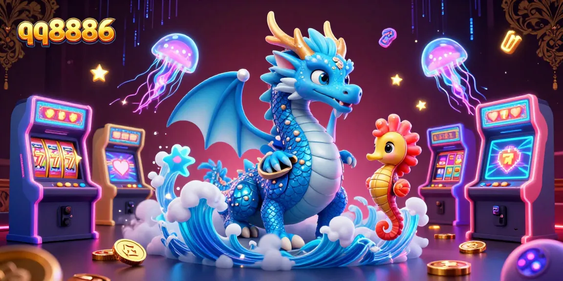 qq8886 brings excitement with vibrant casino elements featuring a mystical dragon and seahorse knight