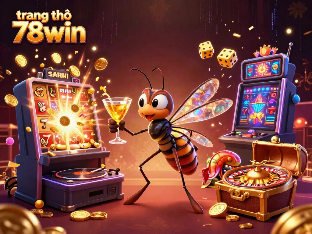 Engage with the lively atmosphere of trang chủ 78win, featuring dynamic casino characters and vibrant gaming elements.