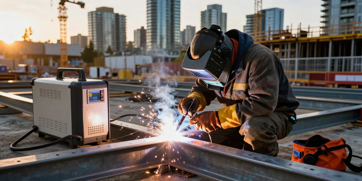 Welding services in Canada Vancouver with a skilled welder on-site.