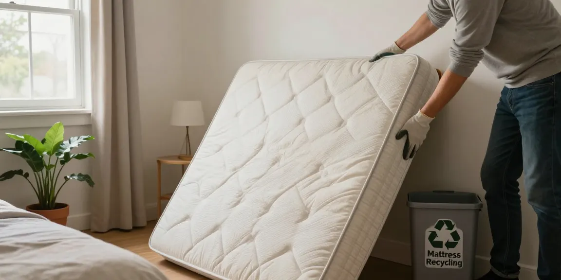 Efficient mattress removal in a cozy bedroom, focusing on Mattress Removal Vancouver services.