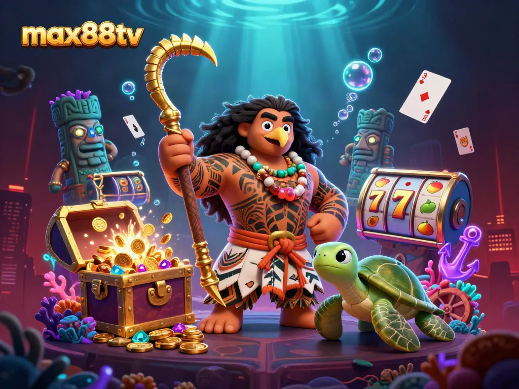 Engage in thrilling slots at max88tv featuring vibrant 3D illustrations of lucky symbols and lively characters.