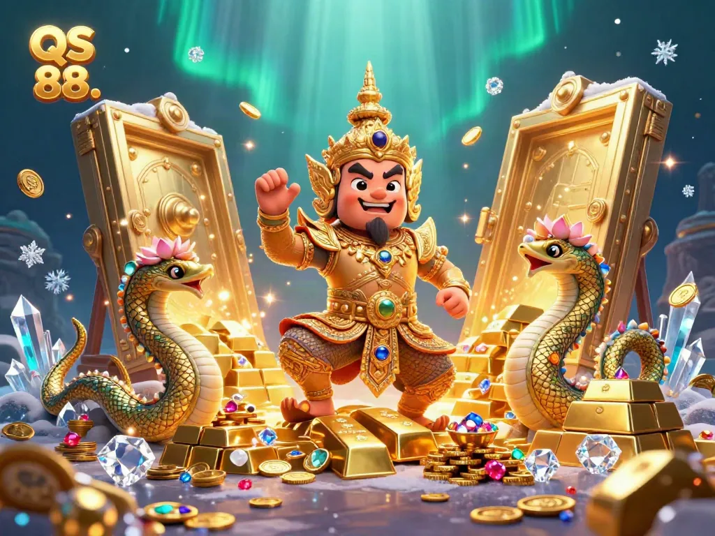 Experience the treasures of QS 88 with lively 3D characters and riches scattered throughout a dynamic casino setting.