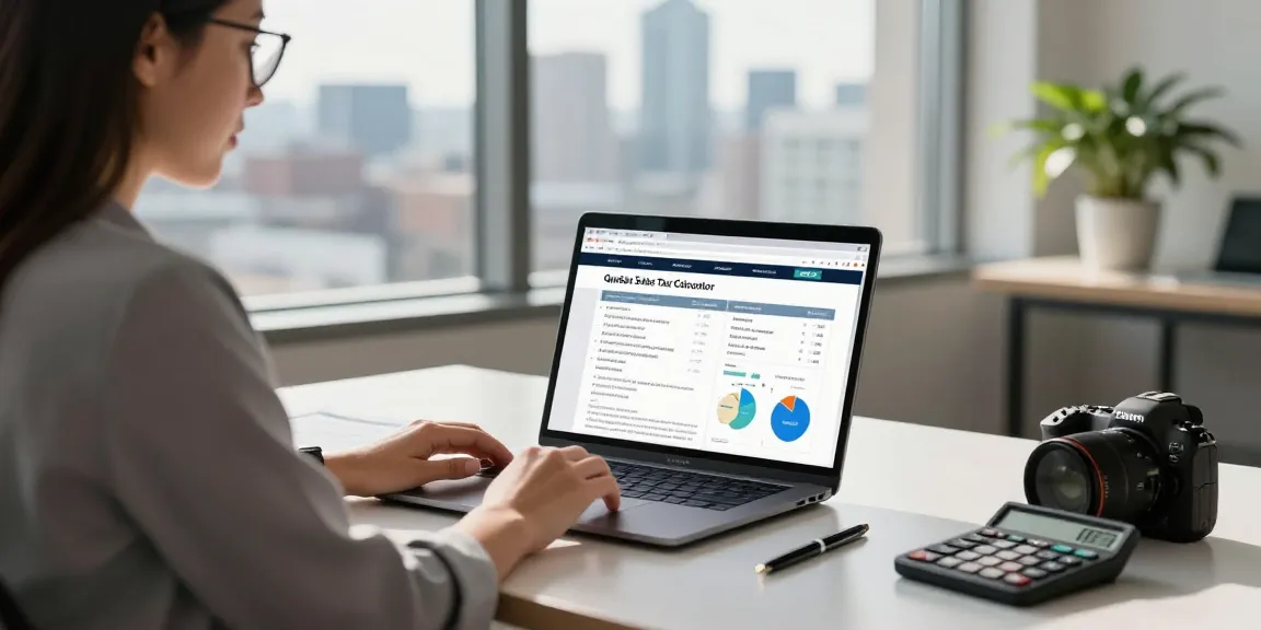 Explore efficient financial planning with the quebec sales tax calculator 2026 in a modern workspace setting.