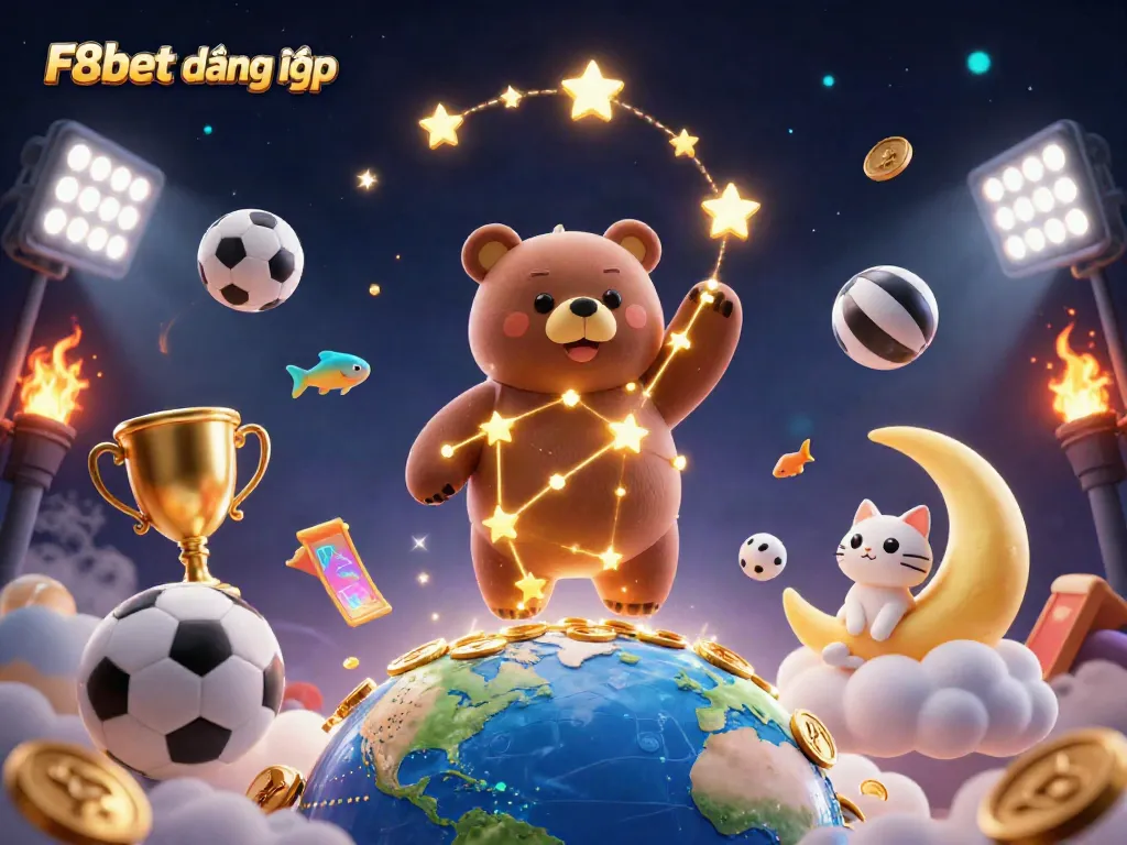 Engage with F8bet đăng nhập for exciting sports betting, showcasing vibrant gaming elements and characters.