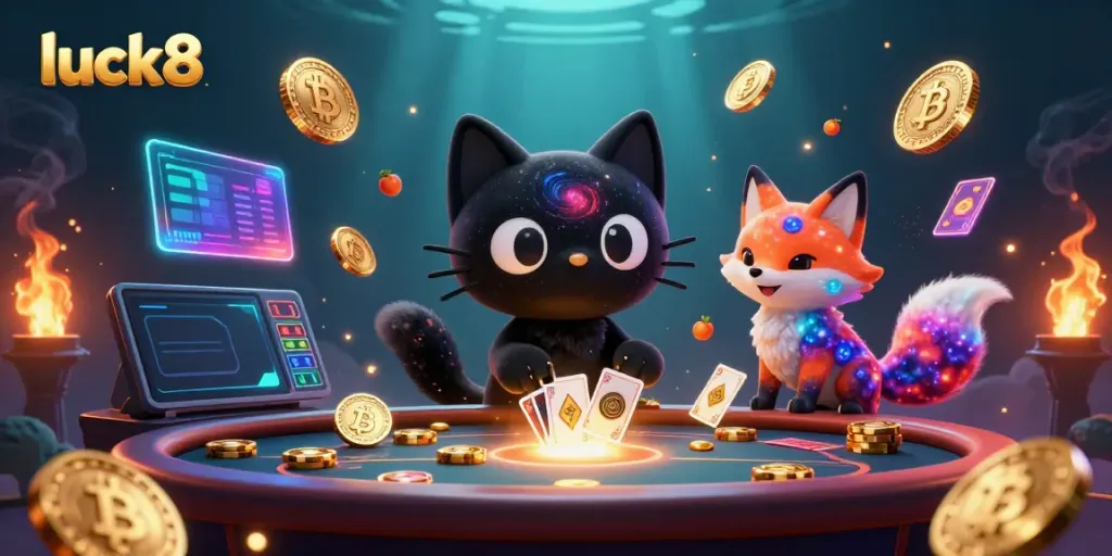 Engage with luck8 by winning jackpots in a vibrant cosmic casino scene.