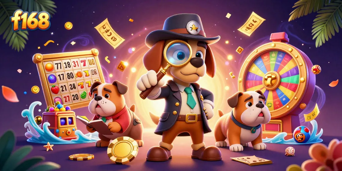 Uncover f168's golden poker chip clue with a vivid casino scene featuring dynamic slot reels.