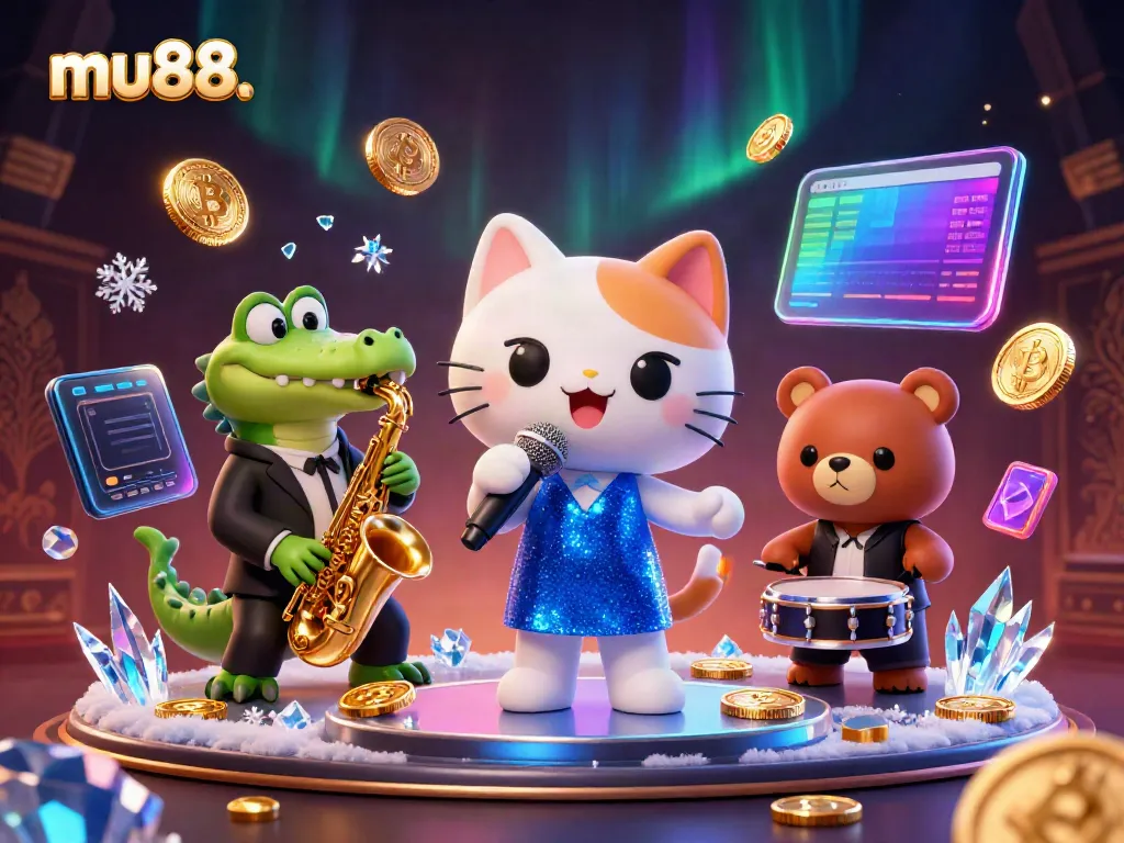 Enjoy thrilling games at mu88. with our lively jazz-singing cat and friends on stage.
