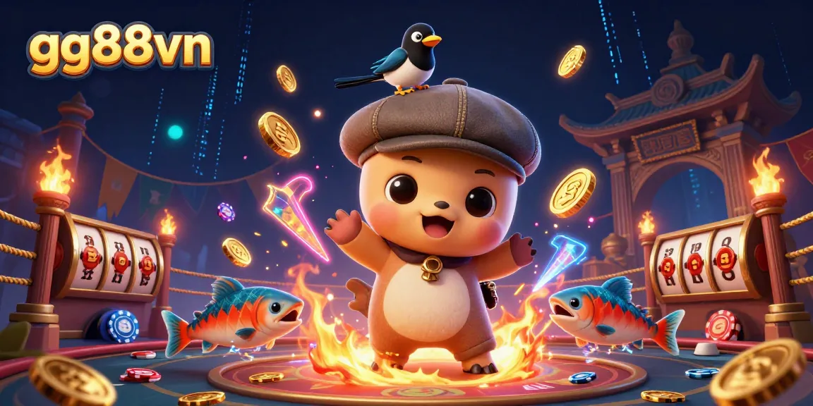 Engage with gg88vn's dynamic casino experience featuring playful characters and exciting gambling elements.