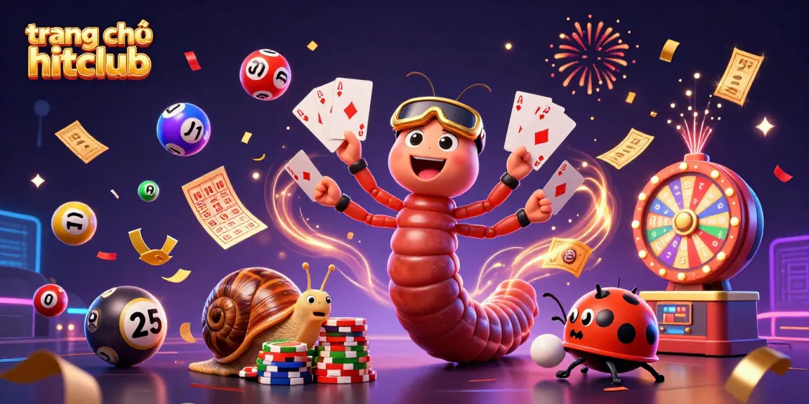 Enjoy exciting games at trang chủ hitclub with a dynamic 3D casino scene featuring vibrant elements and characters.