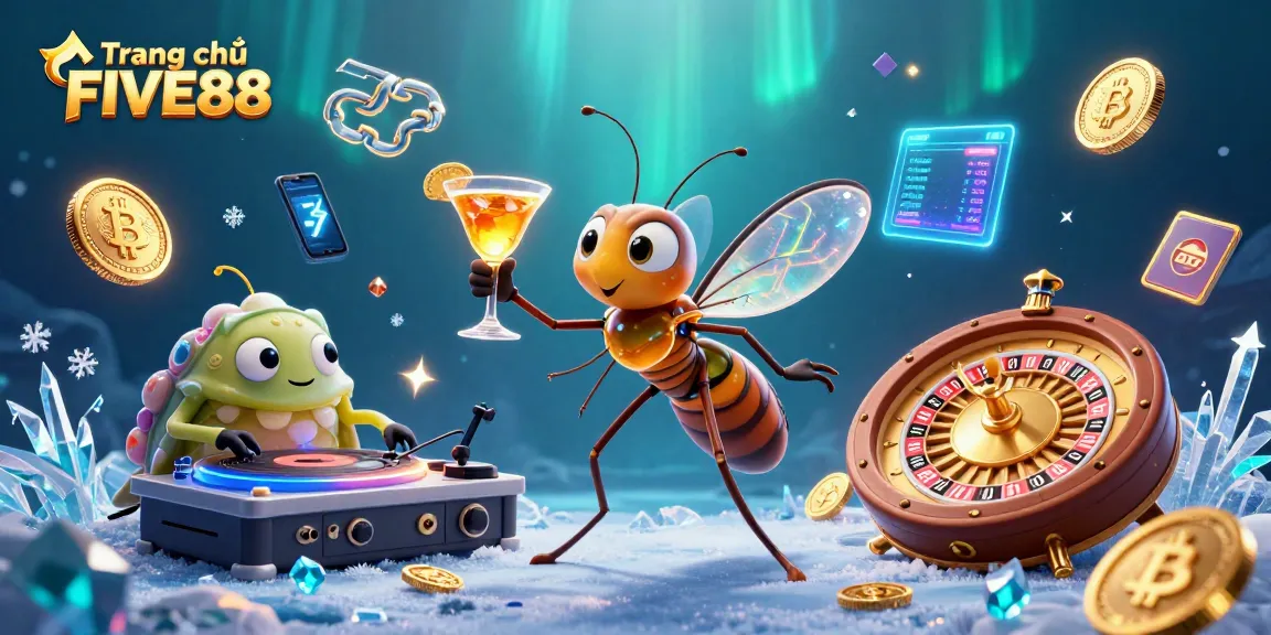 Engage with the thrilling gaming experience of Trang chủ FIVE88, featuring a vibrant casino scene.