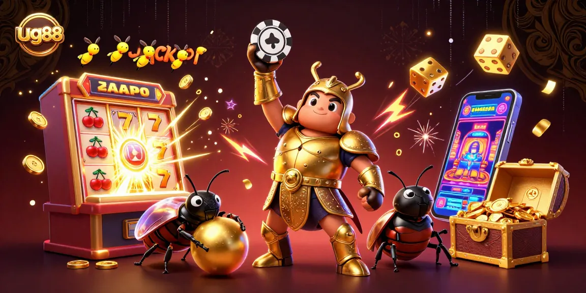 Experience excitement with the ug88 slot machine jackpot scene featuring vibrant characters and casino elements.