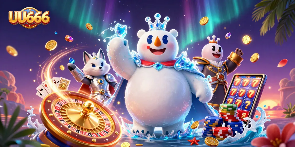 Experience the thrilling excitement of UU666 with dazzling casino elements in a magical 3D scene.