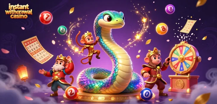 Experience fast payouts at instant withdrawal casino with vibrant illustrations of winning elements.